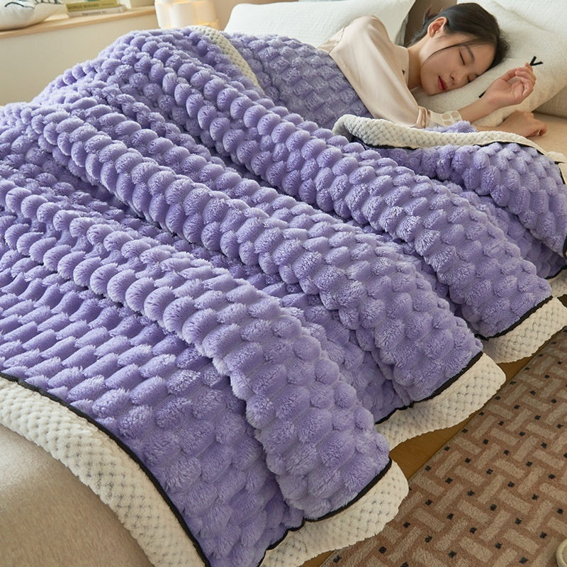 Manta térmica gruesa de franela coral para invierno