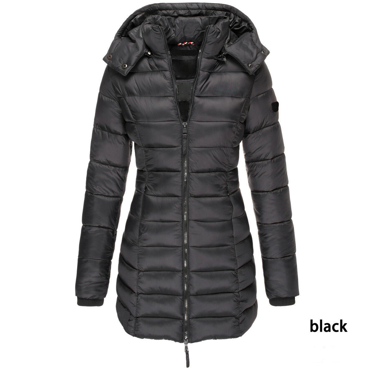 Chaqueta acolchada ajustada de longitud media
