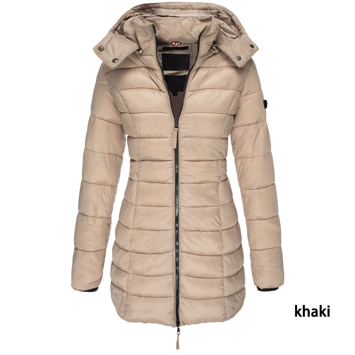 Chaqueta acolchada ajustada de longitud media