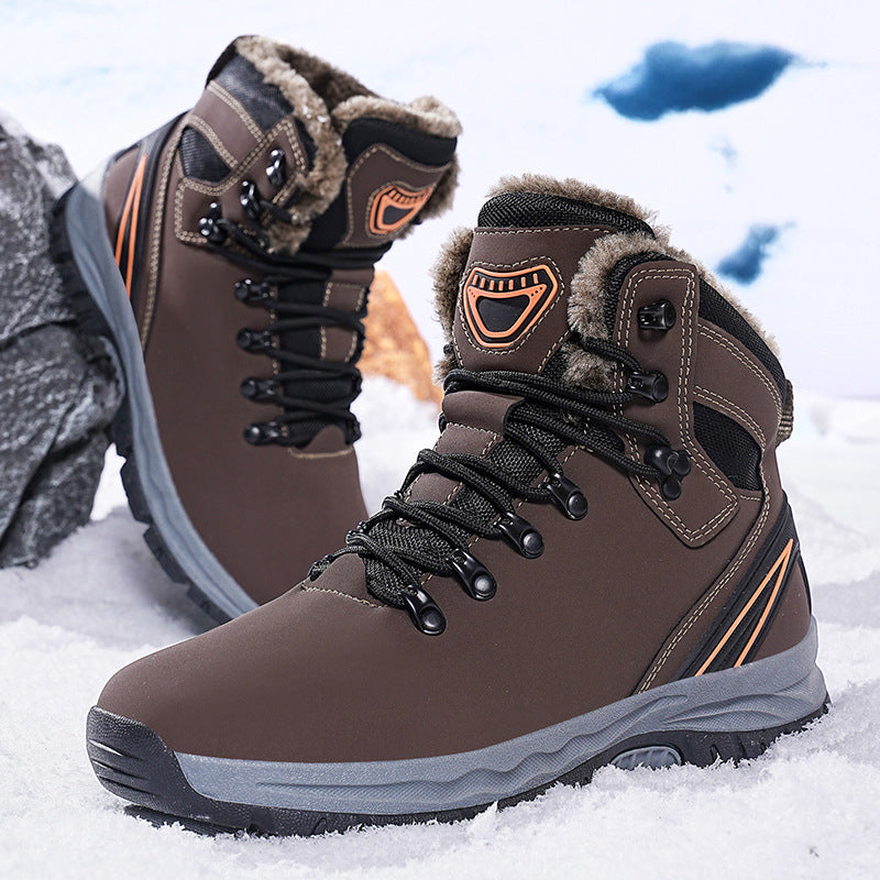 Botas de nieve acolchadas y cálidas con forro polar para invierno de talla grande