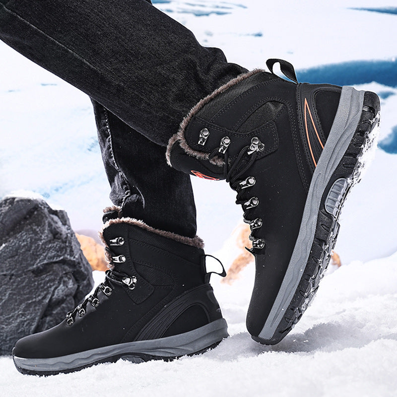 Botas de nieve acolchadas y cálidas con forro polar para invierno de talla grande