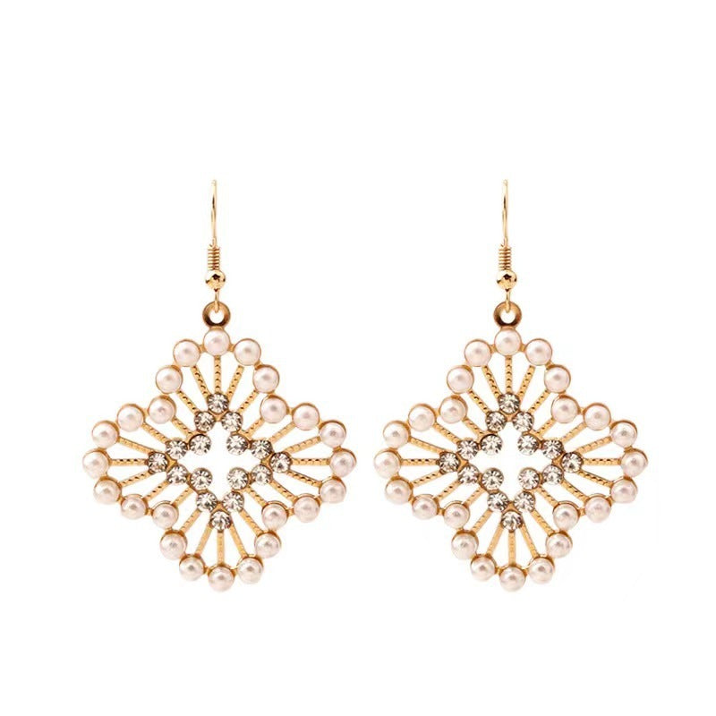 Pendientes retro geométricos populares de moda