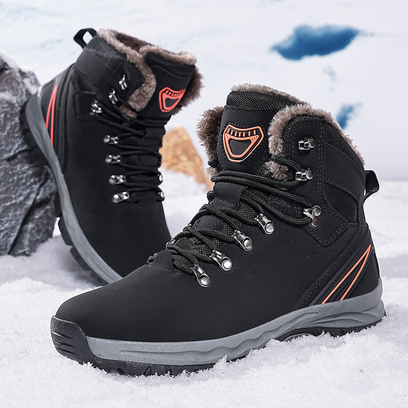 Botas de nieve acolchadas y cálidas con forro polar para invierno de talla grande