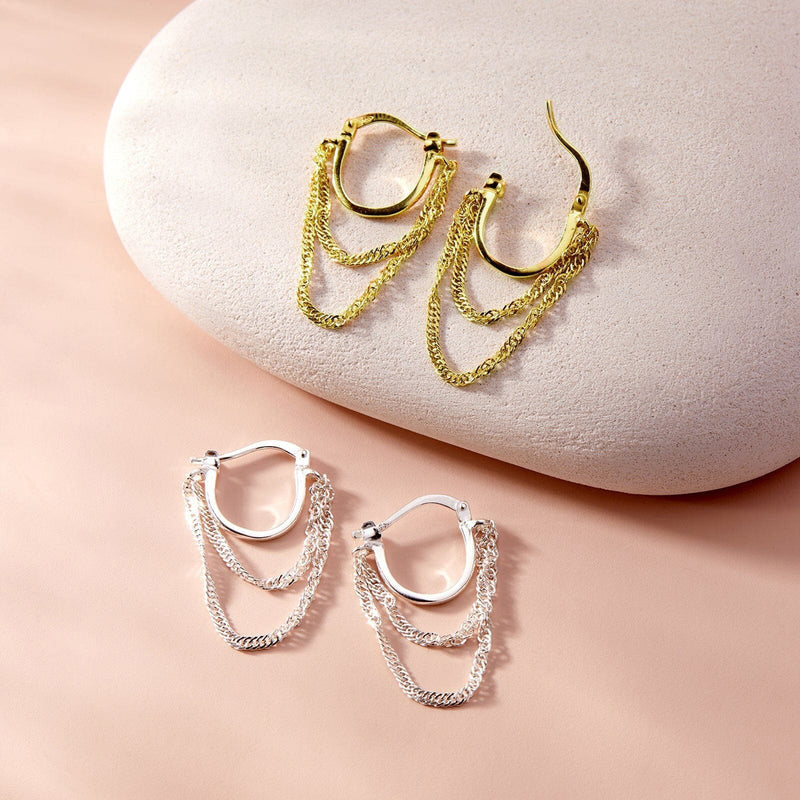 Pendientes de cadena francesa con diseño de moda