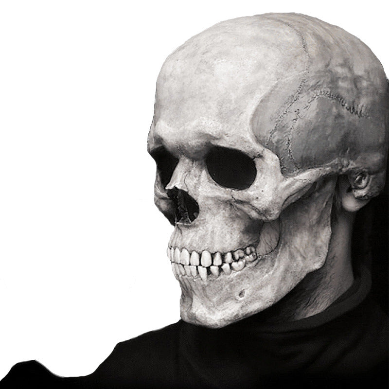 Máscara de calavera con boca móvil para Halloween, casco, boca móvil, máscara de calavera de cabeza completa