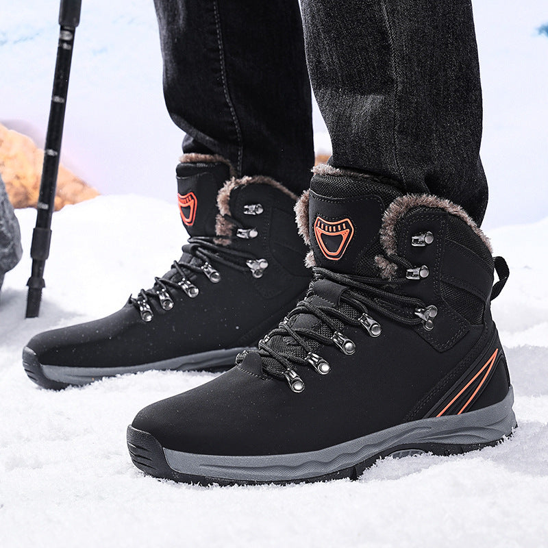 Botas de nieve acolchadas y cálidas con forro polar para invierno de talla grande