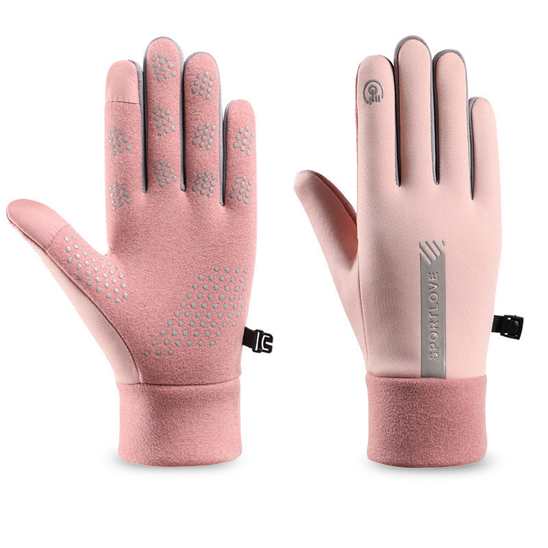 Guantes de invierno resistentes al viento y al frío, de terciopelo, cálidos y antideslizantes para pantalla táctil