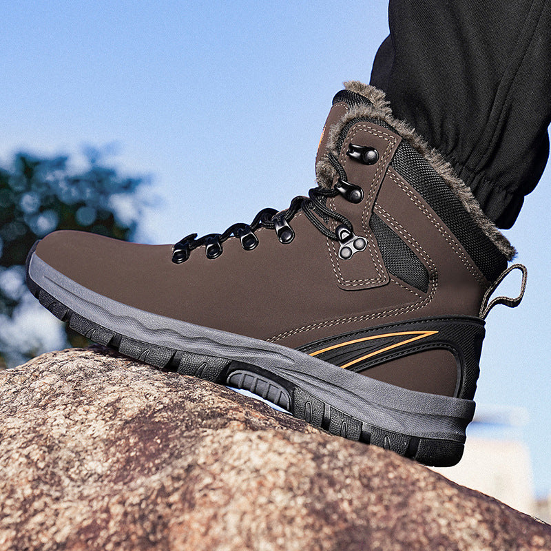 Botas de nieve acolchadas y cálidas con forro polar para invierno de talla grande