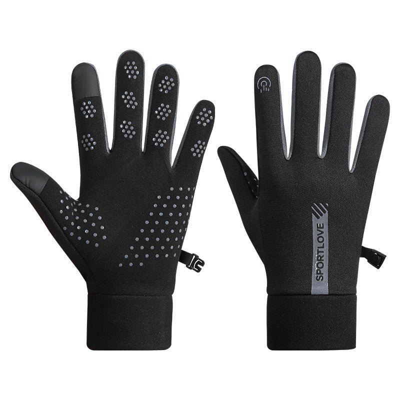 Guantes de invierno resistentes al viento y al frío, de terciopelo, cálidos y antideslizantes para pantalla táctil