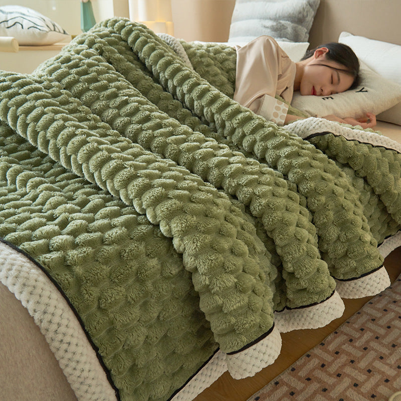 Manta térmica gruesa de franela coral para invierno