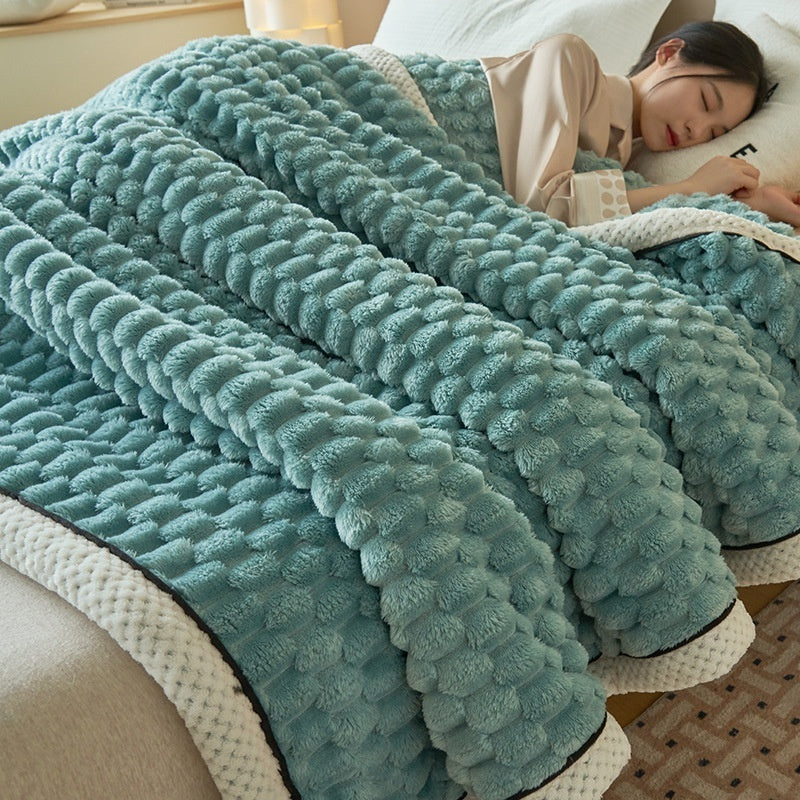 Manta térmica gruesa de franela coral para invierno