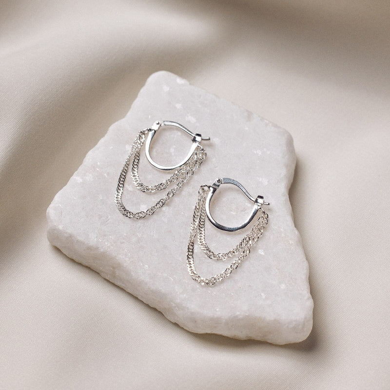 Pendientes de cadena francesa con diseño de moda