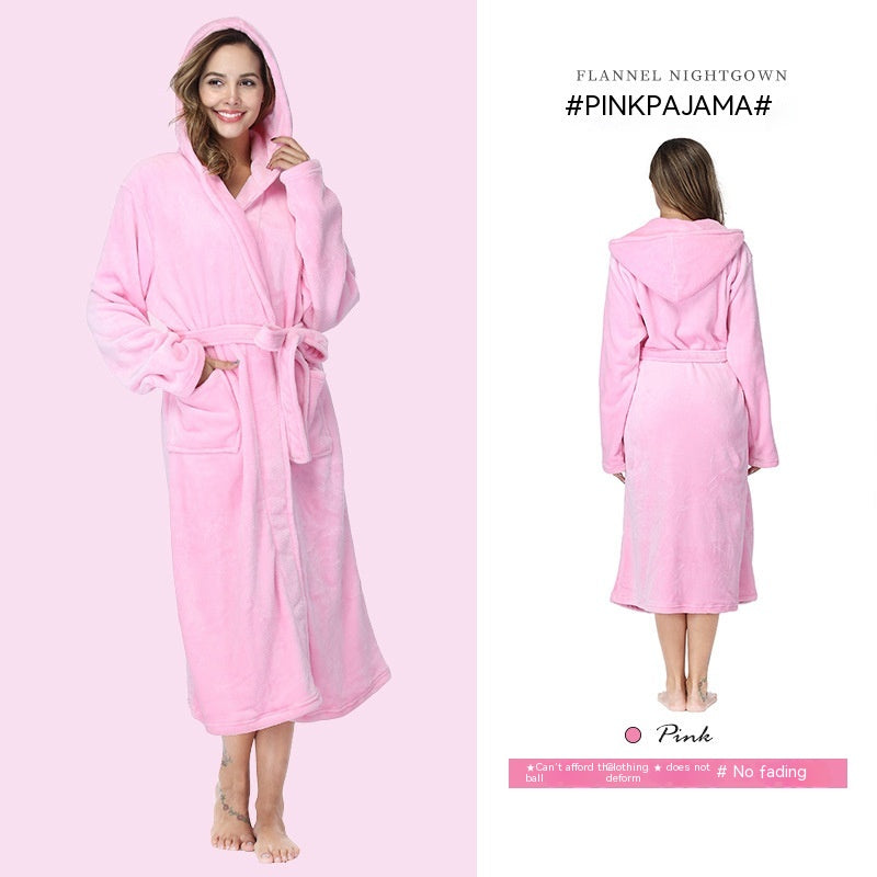 Albornoz con capucha de poliéster para mujer