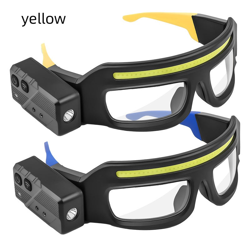 Linterna multifuncional con carga tipo C. Gafas Led.
