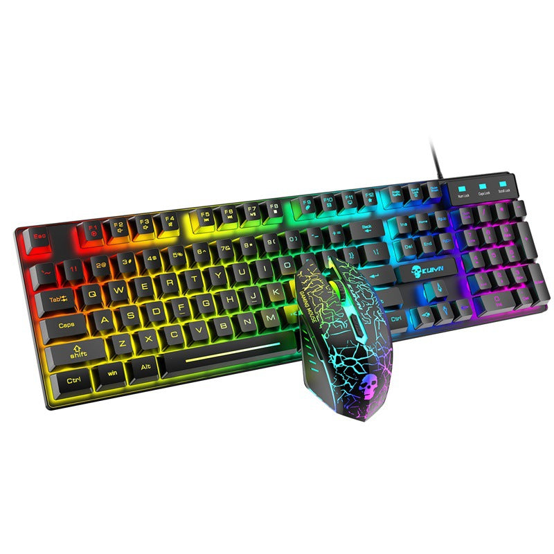 Set de teclado y ratón luminoso Kuiying T6RGB