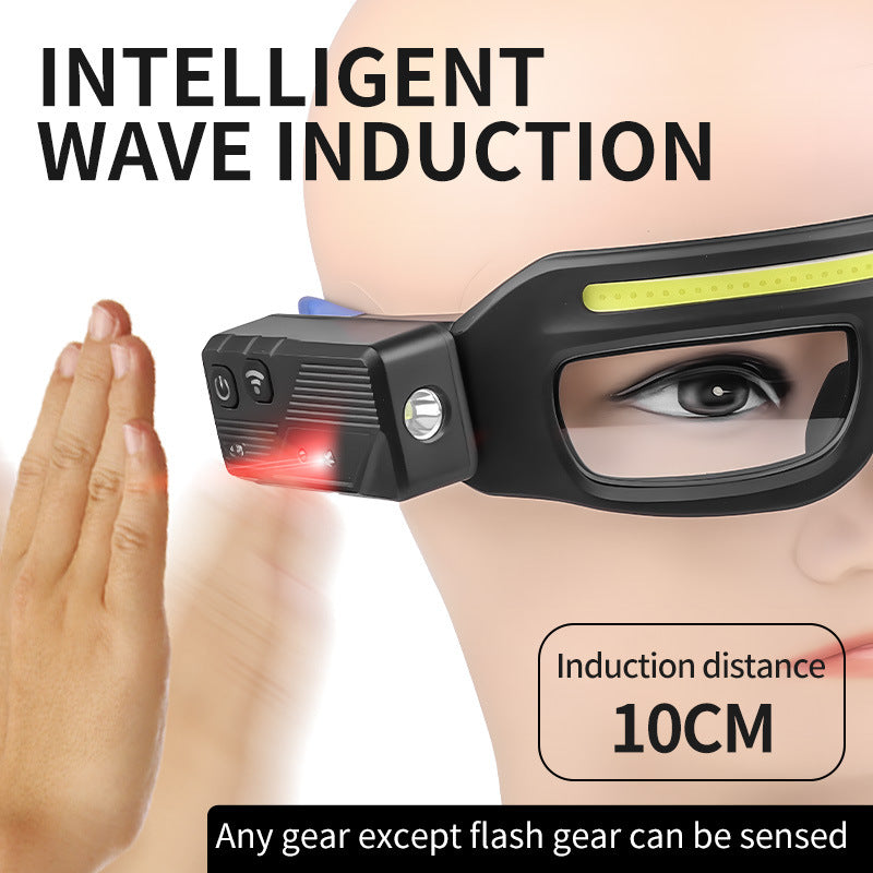 Linterna multifuncional con carga tipo C. Gafas Led.