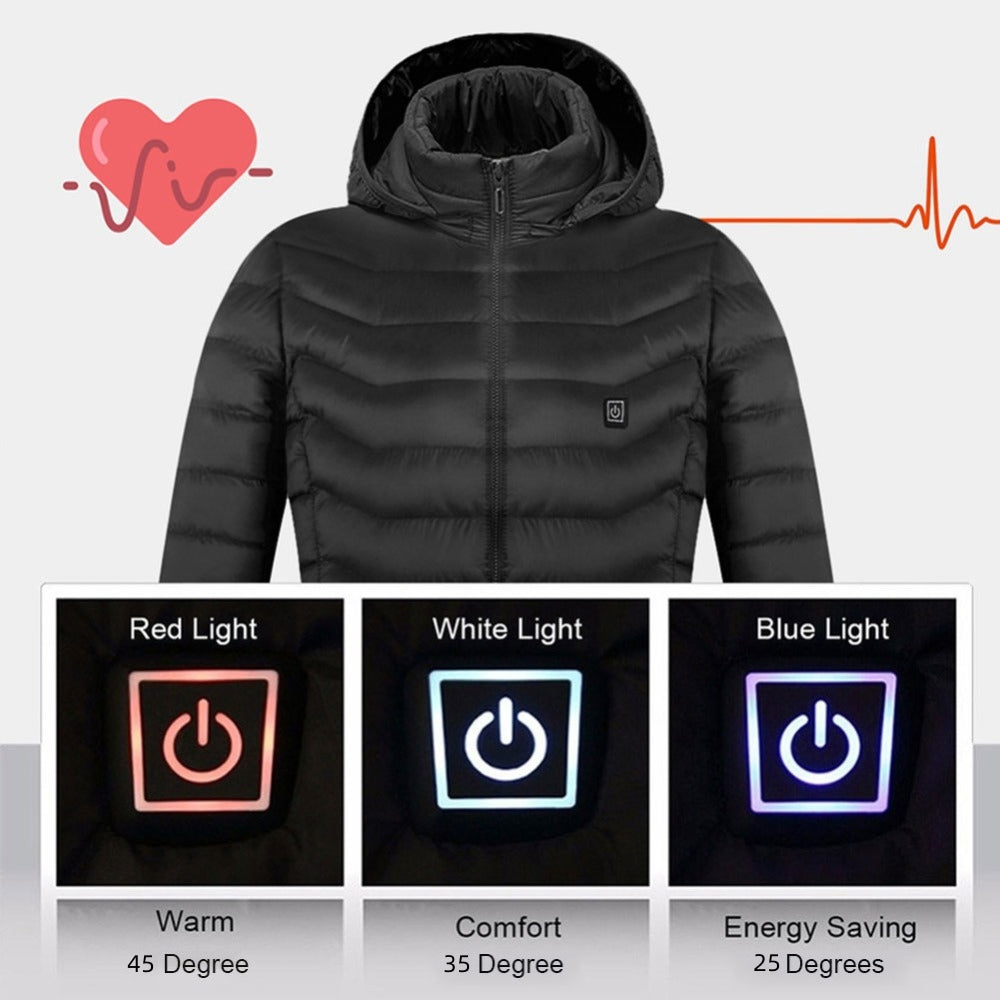 Chaqueta calefactora, chaqueta eléctrica USB, abrigo de algodón