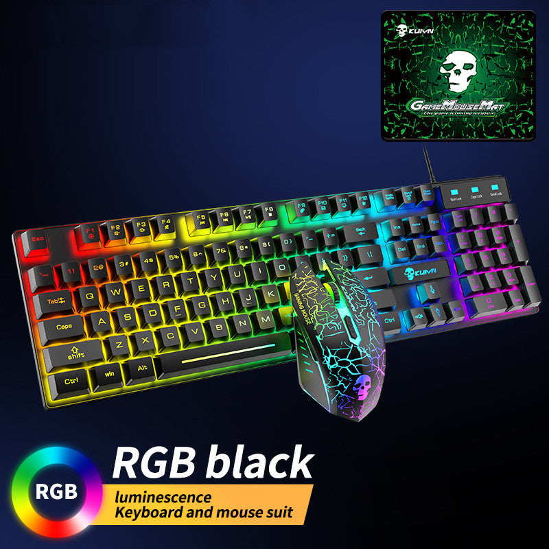 Set de teclado y ratón luminoso Kuiying T6RGB