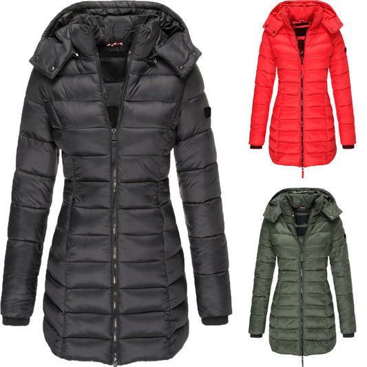 Chaqueta acolchada ajustada de longitud media