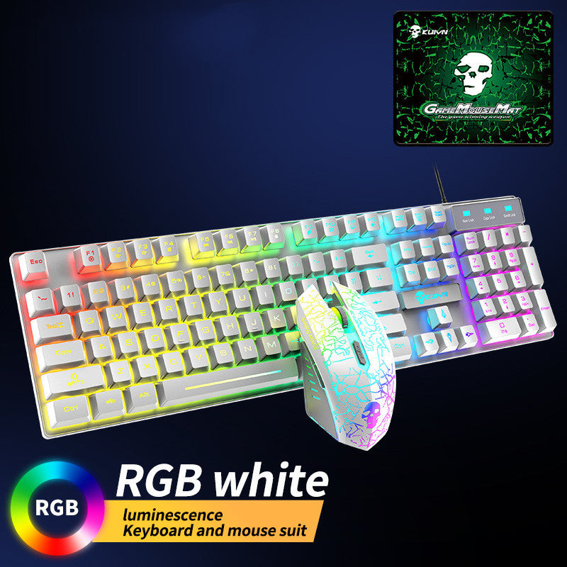 Set de teclado y ratón luminoso Kuiying T6RGB