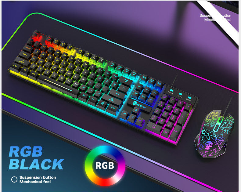 Set de teclado y ratón luminoso Kuiying T6RGB