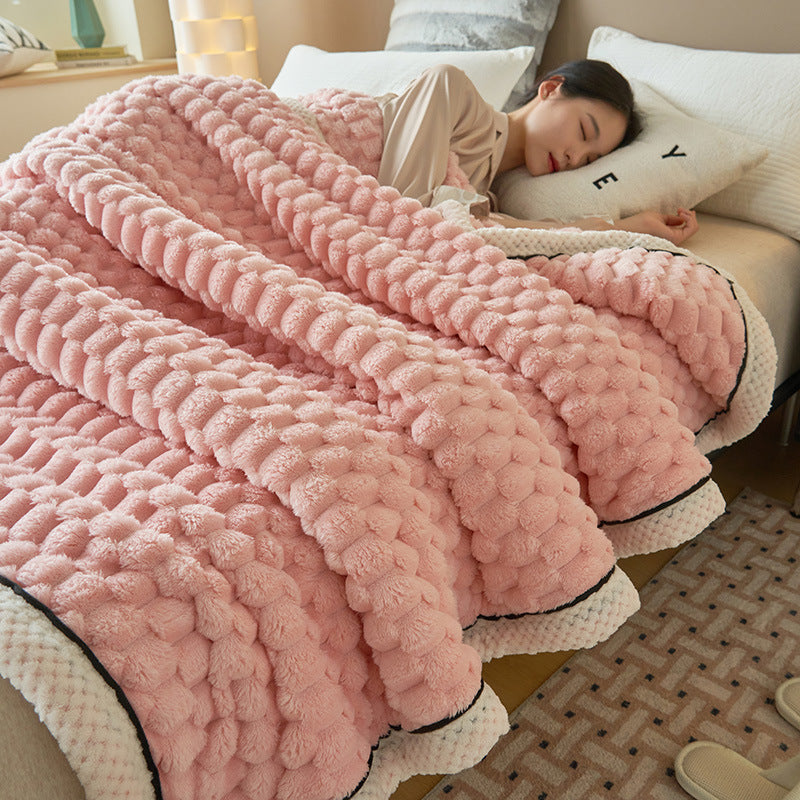 Manta térmica gruesa de franela coral para invierno