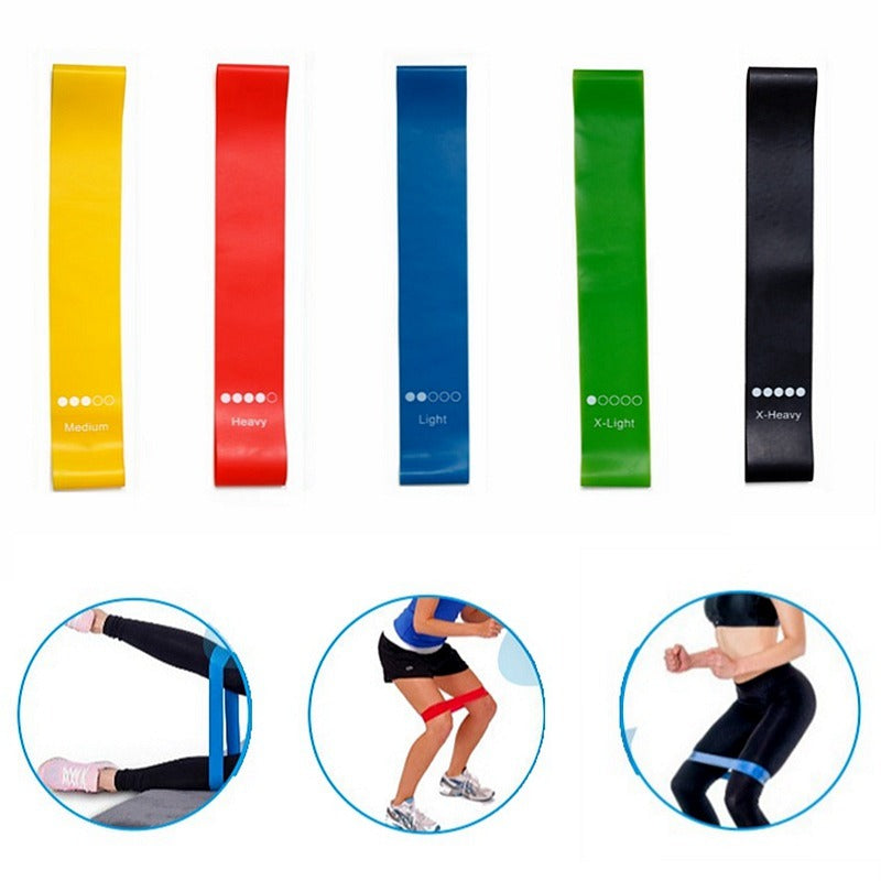 Bandas elásticas de goma de resistencia 0,35mm-1,1mm, bandas elásticas para entrenamiento deportivo Pilates