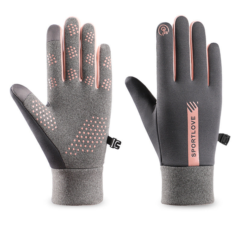 Guantes de invierno resistentes al viento y al frío, de terciopelo, cálidos y antideslizantes para pantalla táctil