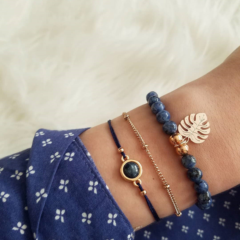Conjunto de pulseras y brazaletes bohemios con cuentas vintage
