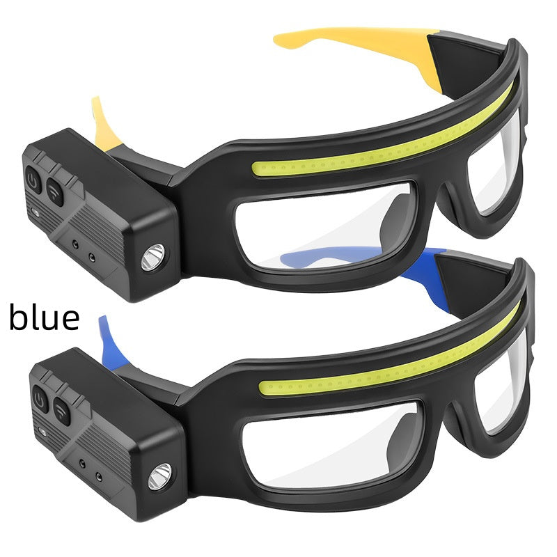 Linterna multifuncional con carga tipo C. Gafas Led.