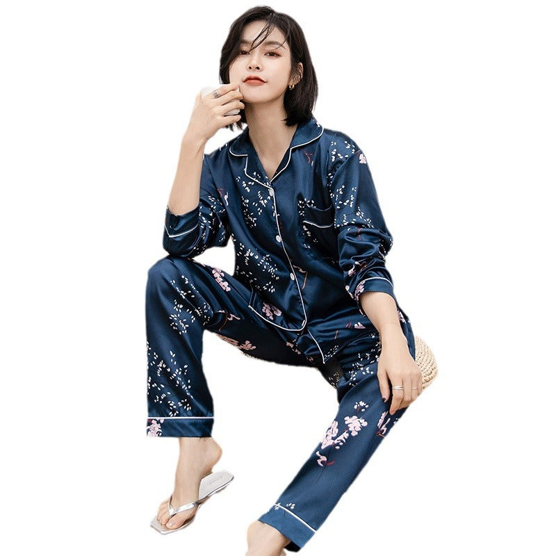 Pijamas de mujer dulce lujo 5050 solapa de seda artificial