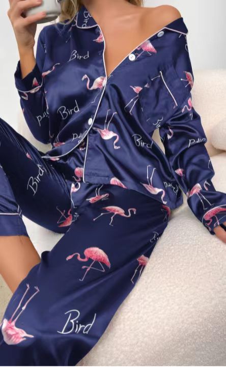 Pijamas de mujer dulce lujo 5050 solapa de seda artificial