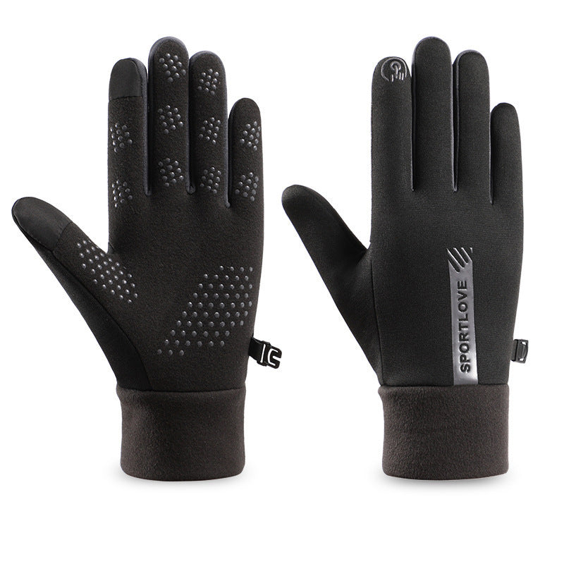 Guantes de invierno resistentes al viento y al frío, de terciopelo, cálidos y antideslizantes para pantalla táctil
