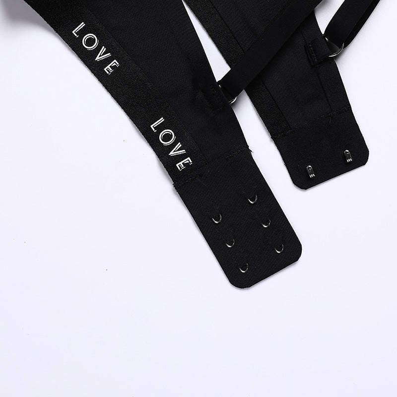 Ropa interior de seda helada sin costuras con letras y tacto nude, sin anillo de acero