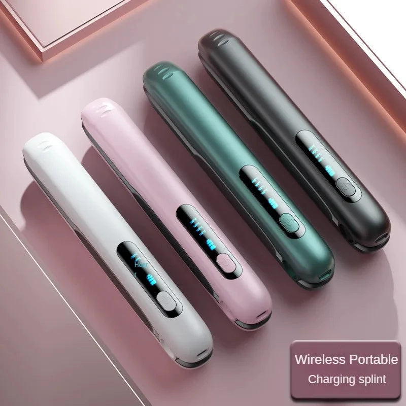 Plancha de pelo inalámbrica Plancha plana Mini 2 en 1 Rodillo USB 5000 mAh Máximo 200 grados Rizador inalámbrico portátil 4 niveles Usos secos y húmedos