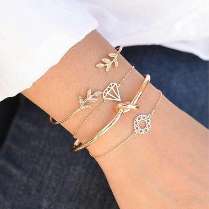 Conjunto de pulseras y brazaletes bohemios con cuentas vintage