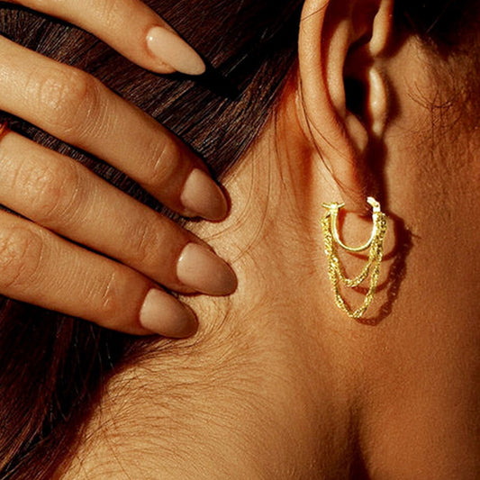 Pendientes de cadena francesa con diseño de moda