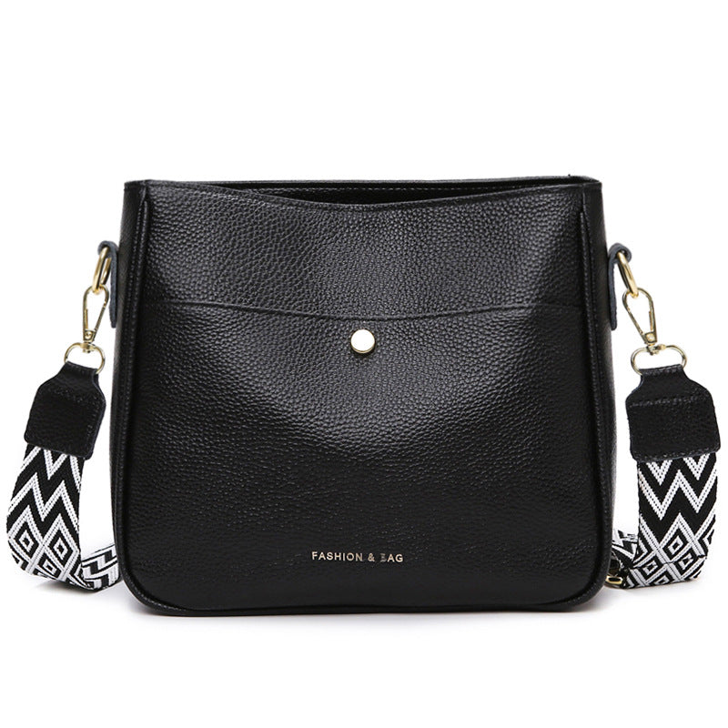 Bolso bandolera informal de cuero con capa superior de piel de vaca