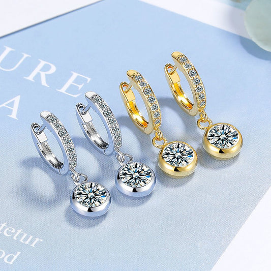Pendientes geométricos creativos y elegantes con circonitas