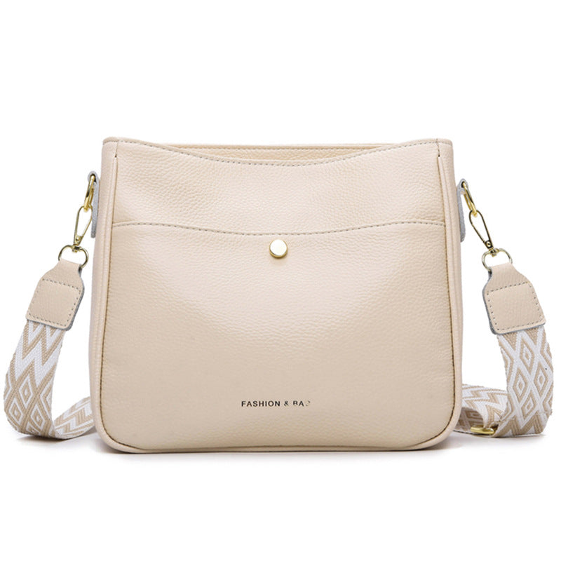 Bolso bandolera informal de cuero con capa superior de piel de vaca
