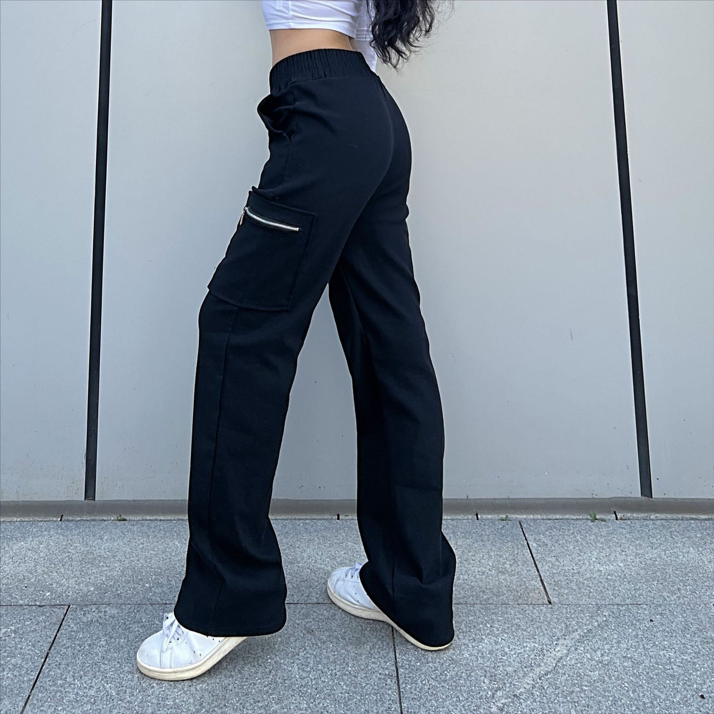 Pantalones de calle sueltos de moda para mujer