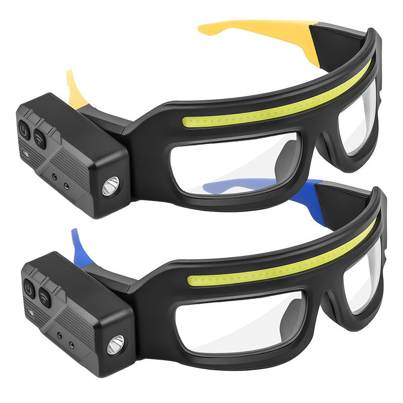 Linterna multifuncional con carga tipo C. Gafas Led.