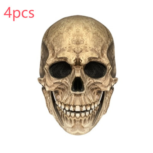 Máscara de calavera con boca móvil para Halloween, casco, boca móvil, máscara de calavera de cabeza completa