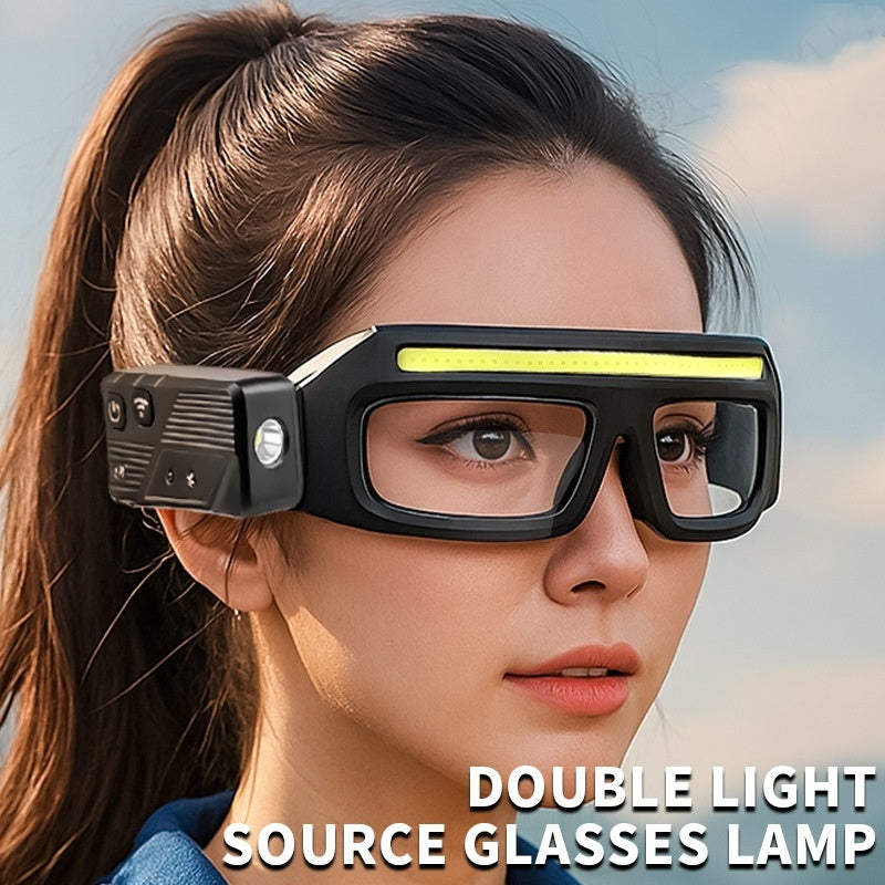 Linterna multifuncional con carga tipo C. Gafas Led.