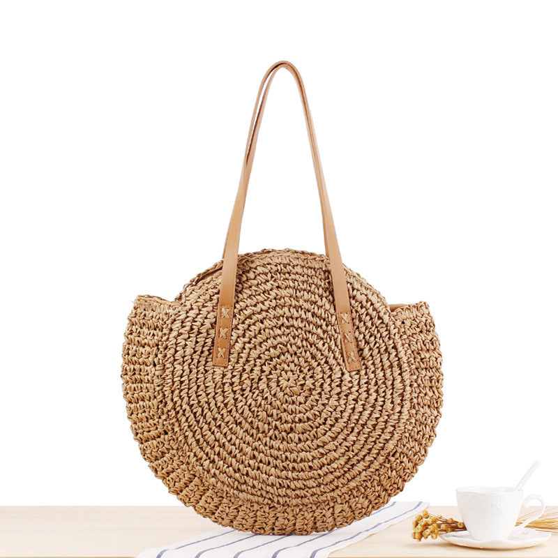 Bolso de hombro redondo simple, Bolsos de playa de verano