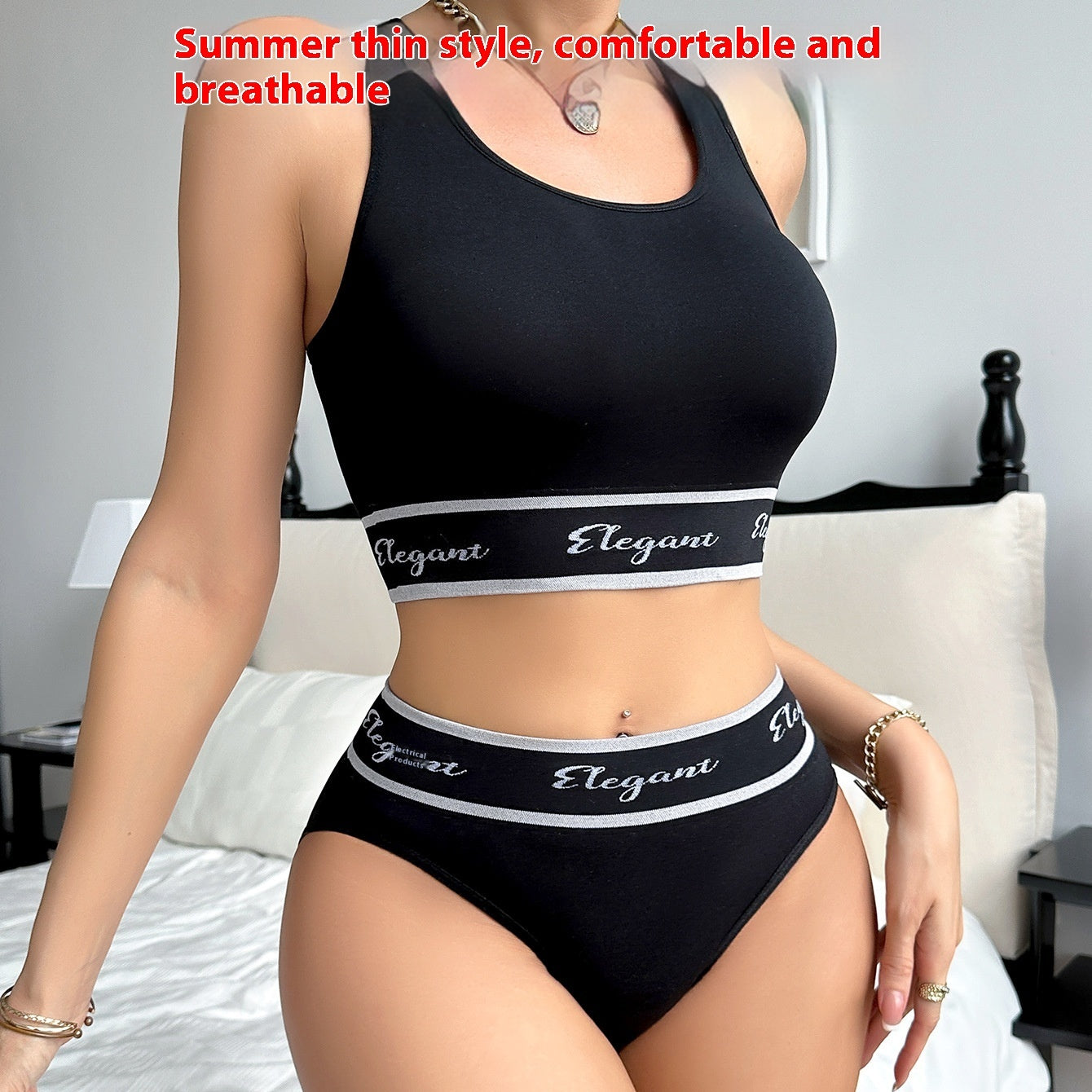 Traje de ropa interior Push Up Sujetador de sujeción de pecho Sujetador deportivo de copa completa con letras