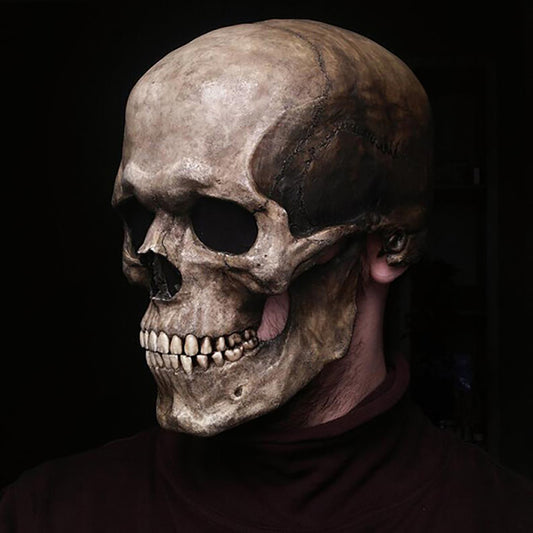 Máscara de calavera con boca móvil para Halloween, casco, boca móvil, máscara de calavera de cabeza completa
